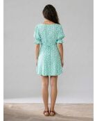 La Barben grünes bedrucktes Minikleid