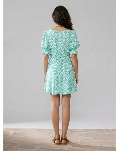 La Barben grünes bedrucktes Minikleid