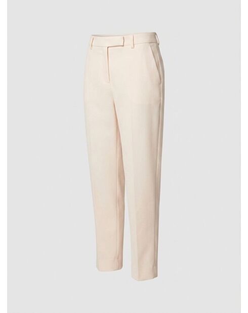 Pantaloni ecru in misto lana fredda