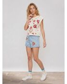 Blaue bestickte Shorts von Amerinjean
