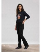Schwarze Flare-Jeans aus Bio-Baumwollmischung