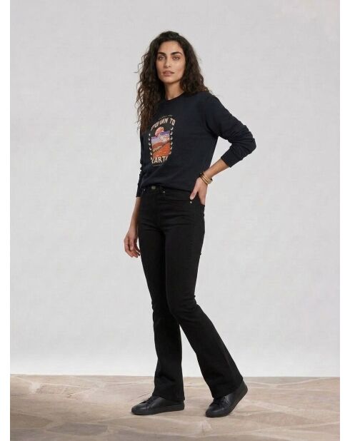 Schwarze Flare-Jeans aus Bio-Baumwollmischung