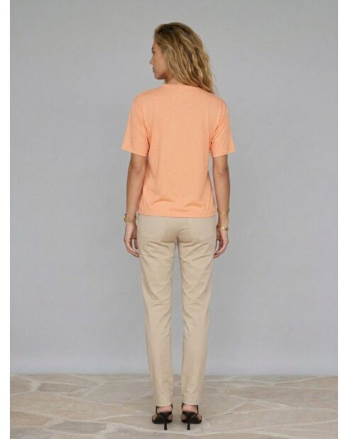 Camiseta Arold de algodón elástico de color naranja brillante