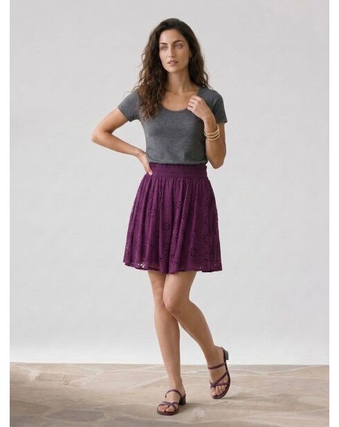 Jupe Epaline ajourée violette