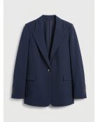 Marineblaue klassische Blazerjacke mit 1 Knopf