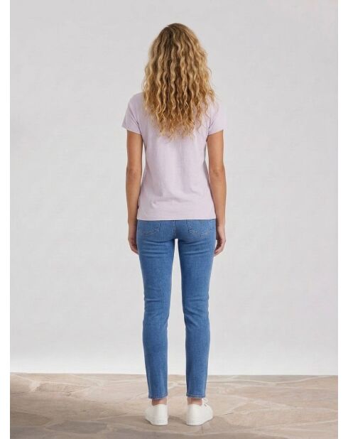 T-shirt tono su tono in cotone viola