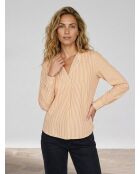 Blouse col V Pop à rayures jaune