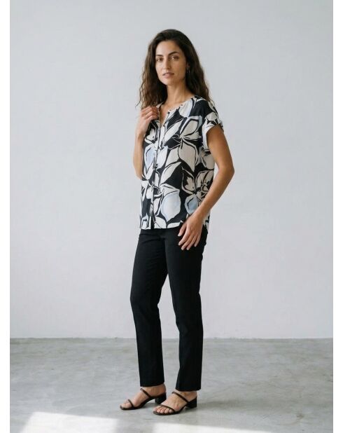 Camicia Colombes in misto lino nera