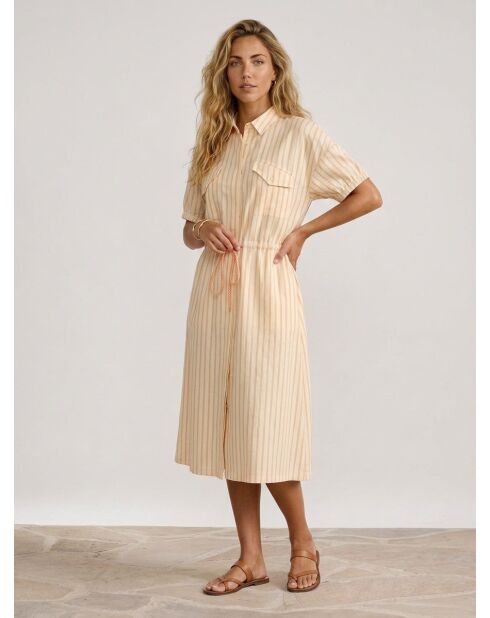 Robe chemise en Lin & Coton Varia rose