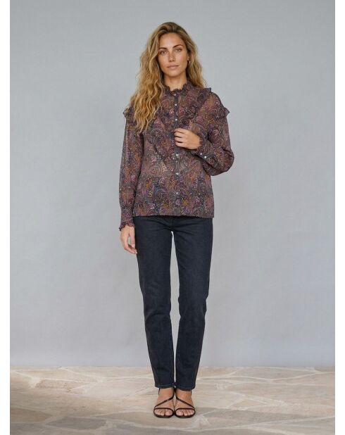 Blusa estampada en cachemir multicolor
