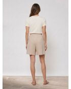 Short en Lin mélangé plissé beige