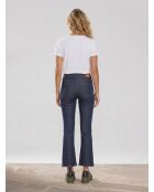 Donkerblauwe jeans met croplaars en hoge taille