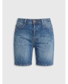 Blaue Jeansshorts, getragen für Jungen