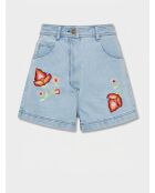 Blaue bestickte Shorts von Amerinjean