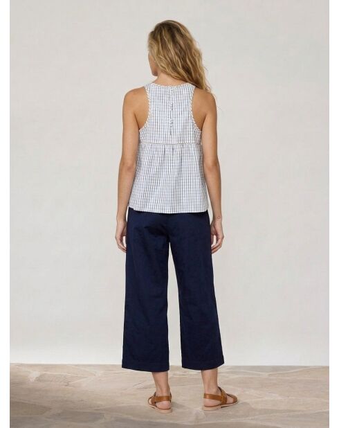 Tomillo blauwe top met print
