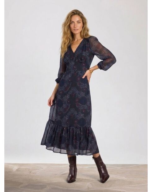 Oclande hilda blauwe jurk
