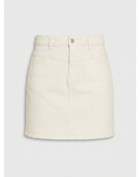 Cremefarbener Jeansrock Doly