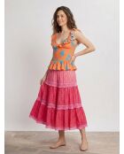 Orangefarbenes Sommerblumen-Top