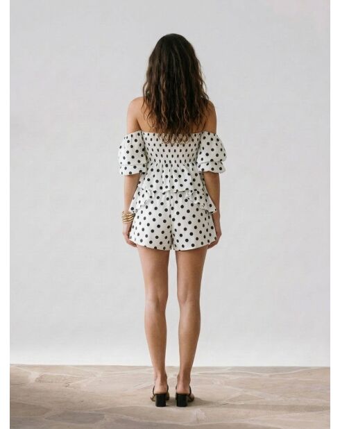 Anjani schwarz/weiße gepunktete Shorts