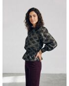 Beirut schwarz/mehrfarbig bedruckte Bluse