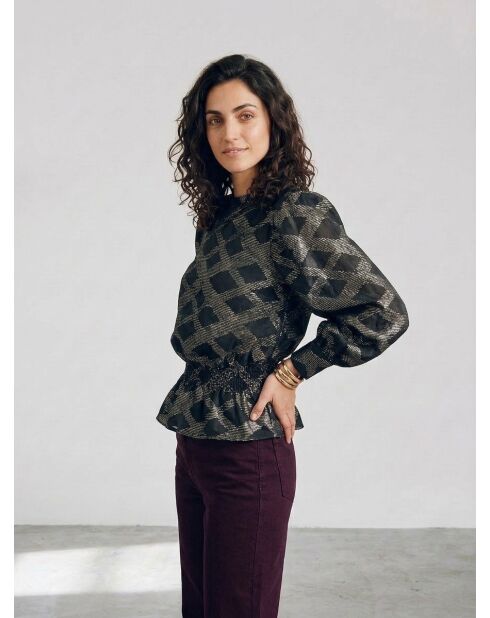Beirut schwarz/mehrfarbig bedruckte Bluse