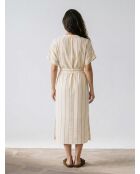 Haselnussfarbenes gestreiftes Kirschkleid