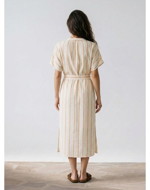 Haselnussfarbenes gestreiftes Kirschkleid