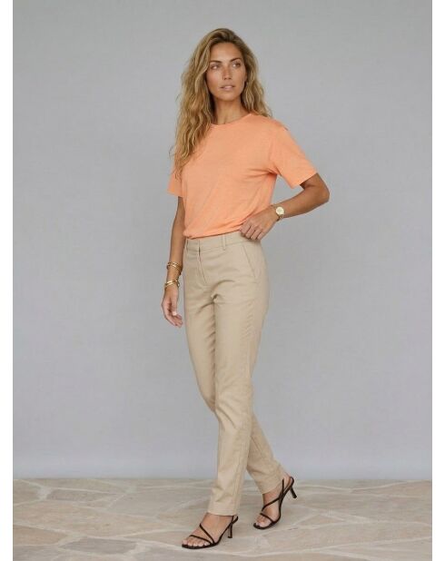 Camiseta Arold de algodón elástico de color naranja brillante