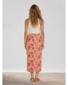 Juthess Rock mit aufgedruckten ockerfarbenen Blumen