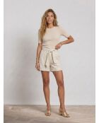 Mercy ecrufarbene Tweedshorts