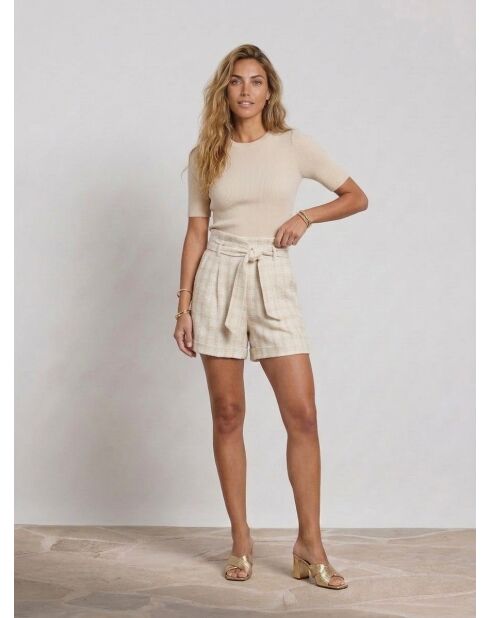Pantaloncini Mercy in tweed ecru