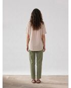 Beige blouse met krijtstreep Bianca