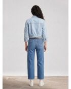 Blaue Jeansjacke mit kurzen Ärmeln