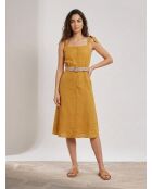 Ritchie ockerfarbenes Kleid aus 100% Leinen