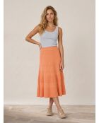 Palice Rippstrickrock aus orangefarbener Wollmischung