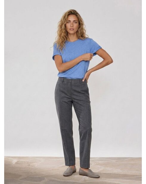 Ariba blauw T-shirt van 100% linnen