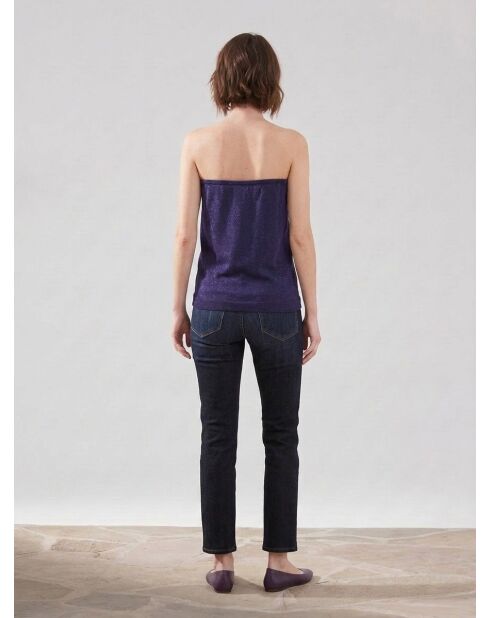 Bustier met bosbessen van kasjmier en lurex