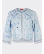 Favorite Jacke aus Baumwolle und Leinen petrolblau