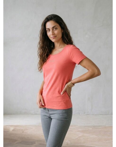 Fel oranje T-shirt met basislogo