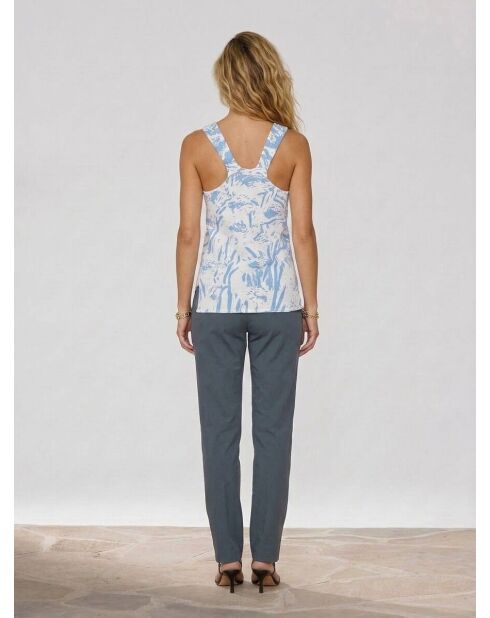 Blauwe gebreide tanktop Fausta