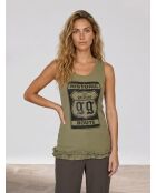 Kaki/zwarte tanktop