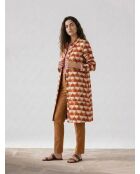 Gelb/rot/weißes Überhemd/Kleid mit Murano-Druck