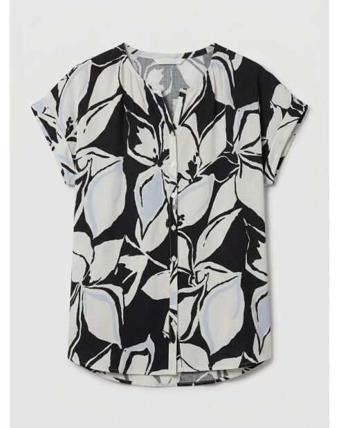 Camicia Colombes in misto lino nera