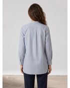 Camicia lunga a righe grigio medio