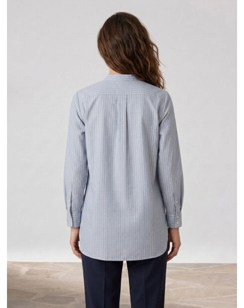 Middengrijs gestreept lang shirt