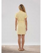 Gelbes Popeline-Kleid aus Mikro-Biobaumwolle