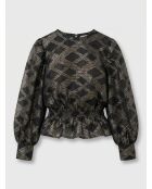 Beirut schwarz/mehrfarbig bedruckte Bluse