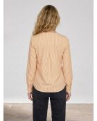 Blouse col V Pop à rayures jaune