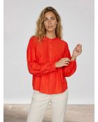 Rote Plissee-Bluse Gado