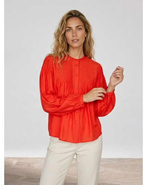 Blusa rossa plissettata Gado